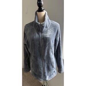 32 Degrees Heat Premium Luxe Plush Fluffy Gray Full Zip Long Sleeve Jacket Sz L